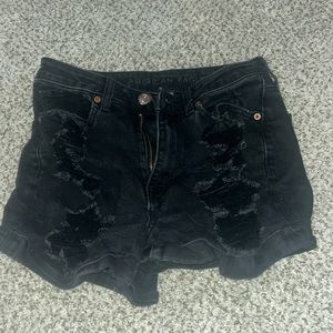 American Eagle black shorts with rips size S